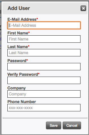 Add User Dialog Add User Dialog