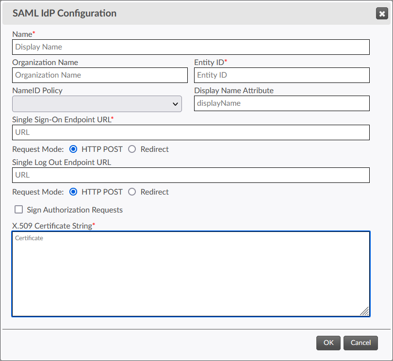 SAML Identity Provider Details Dialog SAML Identity Provider Details Dialog