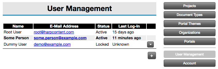 User Administration View User Administration View